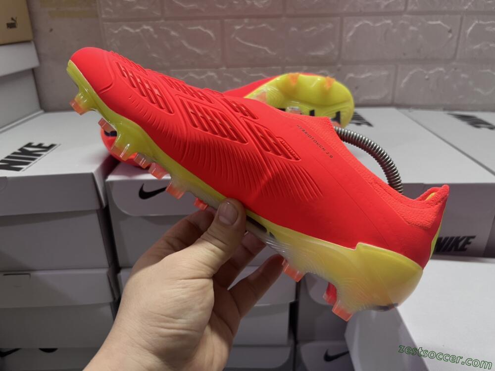 Adidas Predator Accuracy+ FG Low-Tops Soccer Cleats - Red/Black/Blue