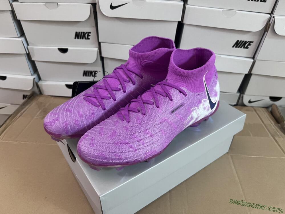 Nike Phantom Luna Elite SE NU FG High-Tops Soccer Cleats - Fuchsia Dream/Barely Grape