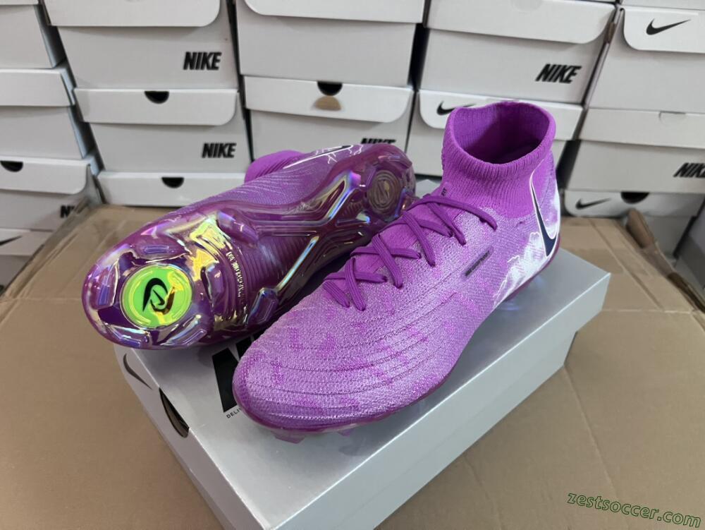 Nike Phantom Luna Elite SE NU FG High-Tops Soccer Cleats - Fuchsia Dream/Barely Grape