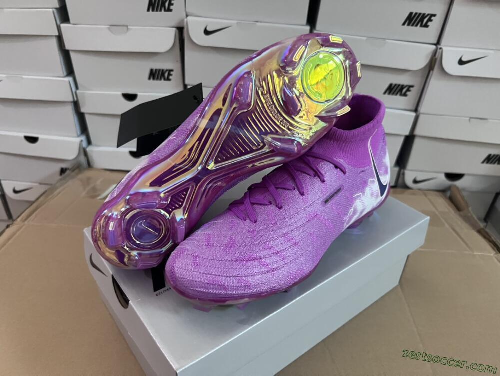 Nike Phantom Luna Elite SE NU FG High-Tops Soccer Cleats - Fuchsia Dream/Barely Grape