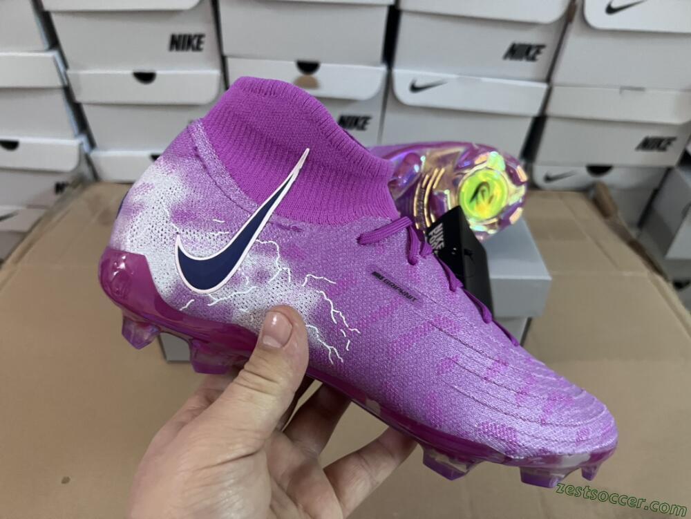 Nike Phantom Luna Elite SE NU FG High-Tops Soccer Cleats - Fuchsia Dream/Barely Grape