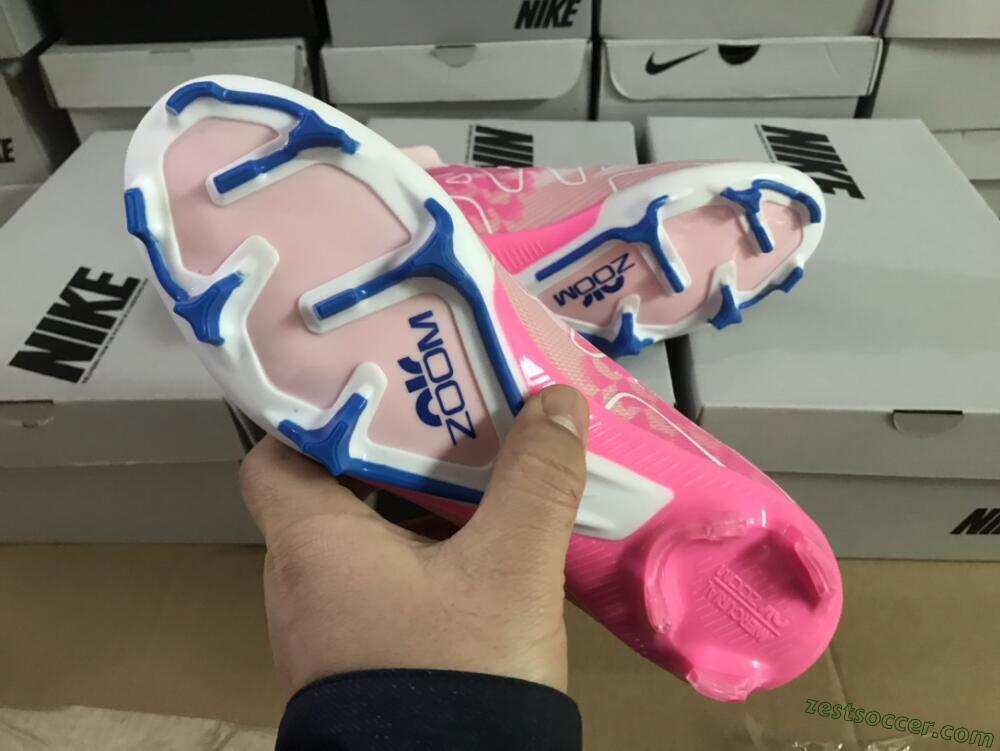 Nike Air Zoom Mercurial Superfly 9 Elite FG High-Tops Soccer Cleats - Pink/Blue/White