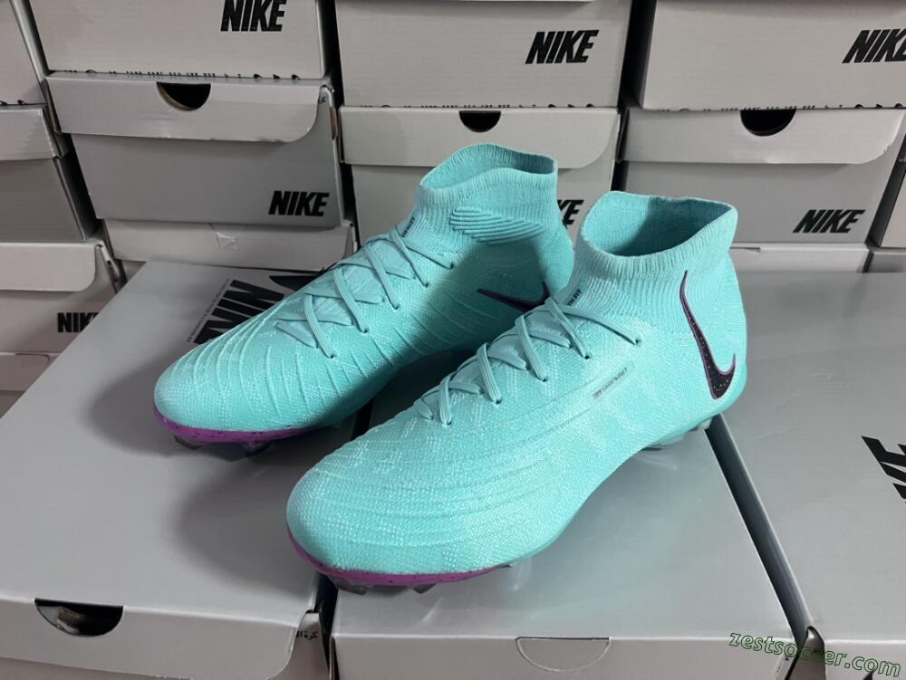 Nike Phantom Luna Elite FG High-Tops Soccer Cleats - Blue/Black/Purple