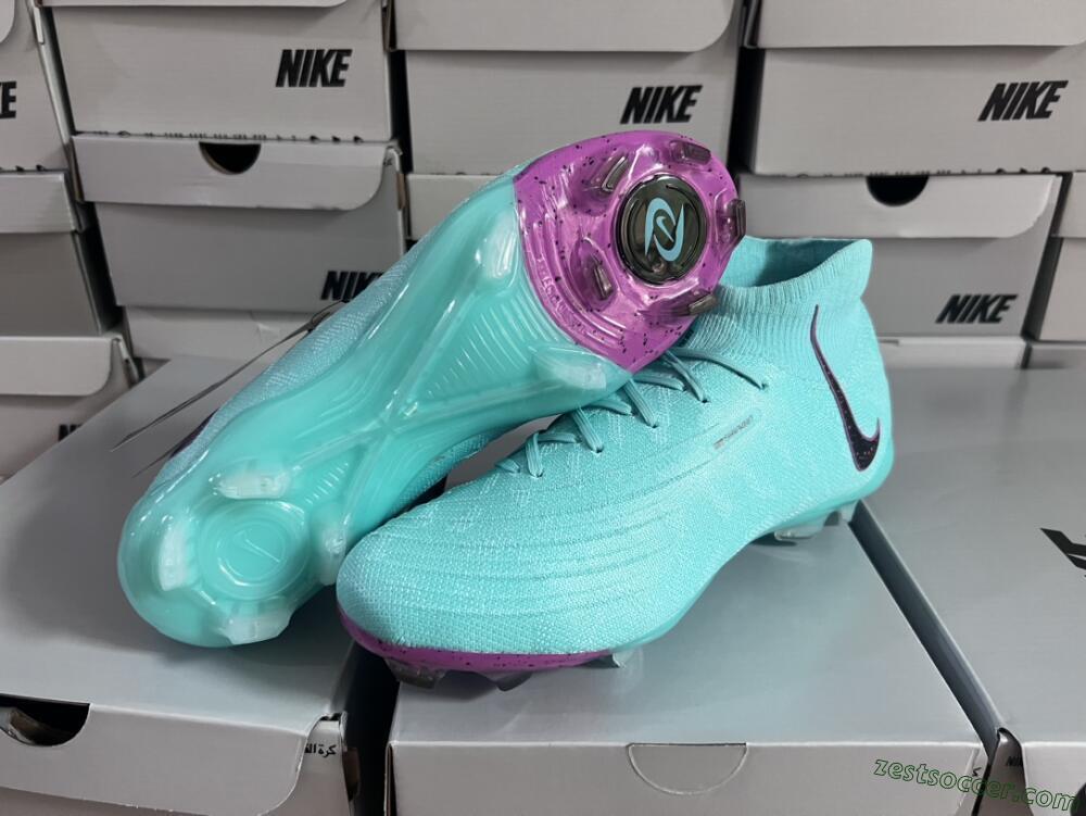 Nike Phantom Luna Elite FG High-Tops Soccer Cleats - Blue/Black/Purple