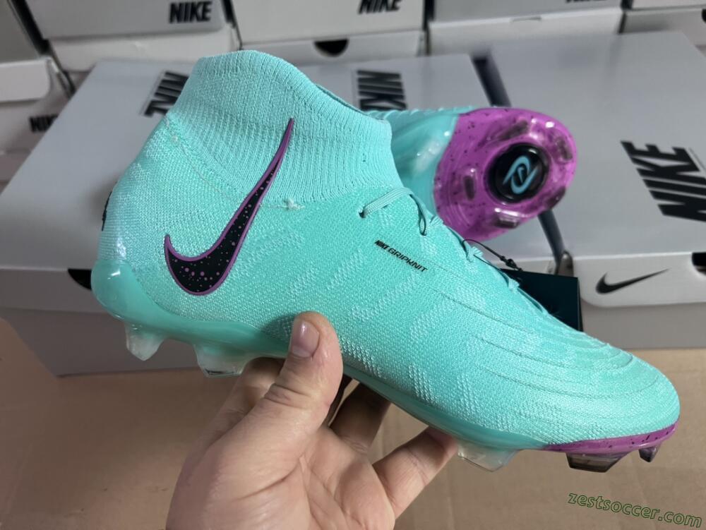 Nike Phantom Luna Elite FG High-Tops Soccer Cleats - Blue/Black/Purple