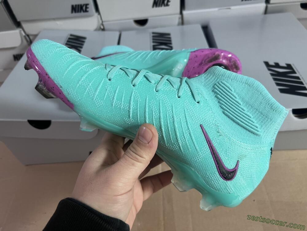 Nike Phantom Luna Elite FG High-Tops Soccer Cleats - Blue/Black/Purple