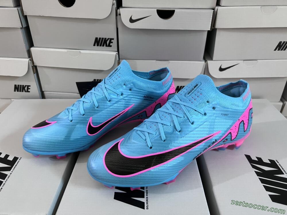 Nike Air Zoom Mercurial Vapor 15 Elite FG Low-Tops Soccer Cleats - Blue/Pink/Black