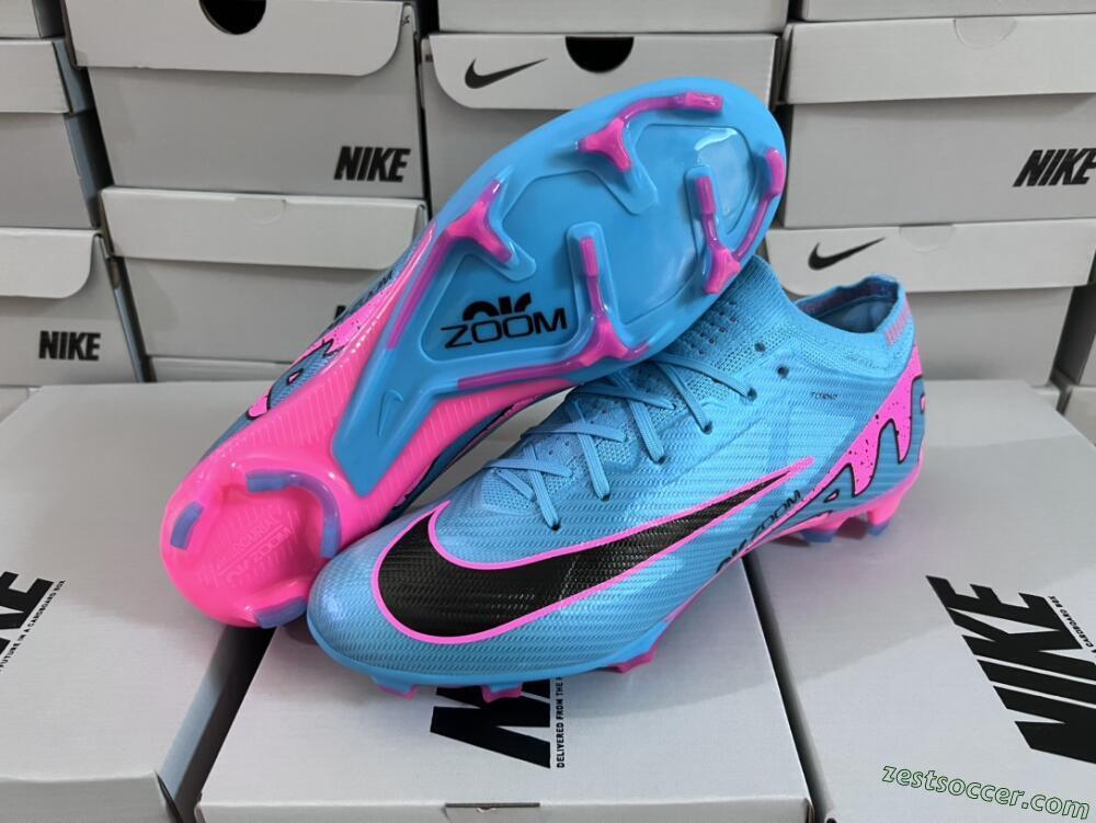 Nike Air Zoom Mercurial Vapor 15 Elite FG Low-Tops Soccer Cleats - Blue/Pink/Black