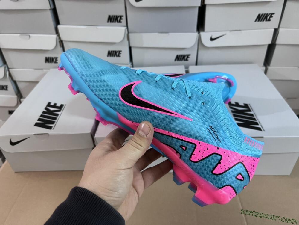 Nike Air Zoom Mercurial Vapor 15 Elite FG Low-Tops Soccer Cleats - Blue/Pink/Black