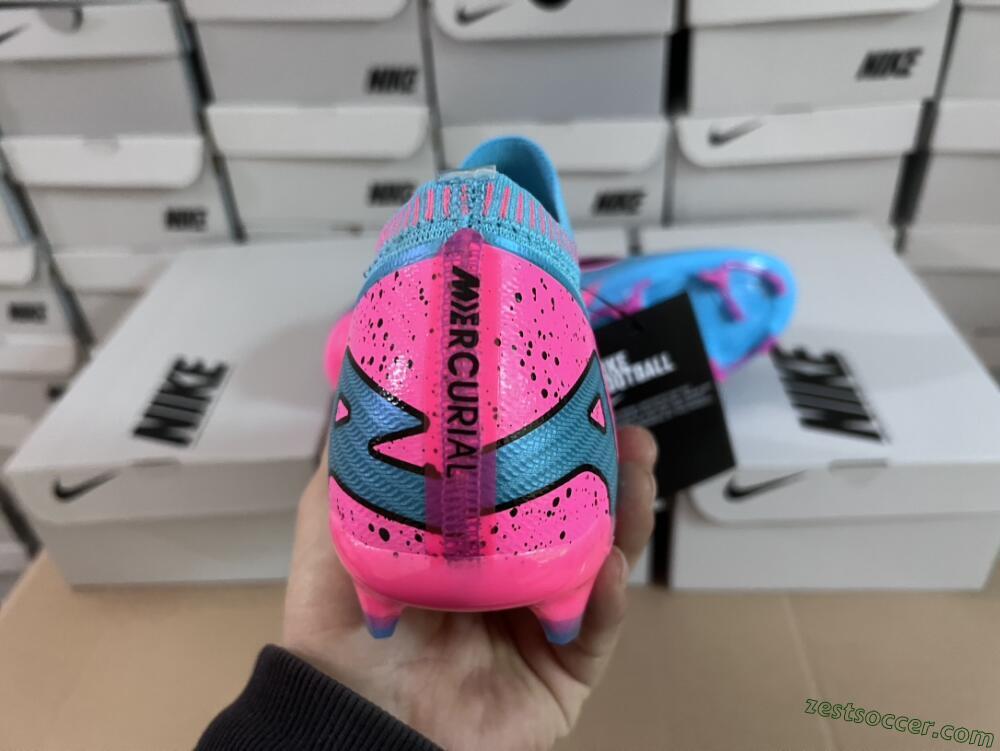 Nike Air Zoom Mercurial Vapor 15 Elite FG Low-Tops Soccer Cleats - Blue/Pink/Black