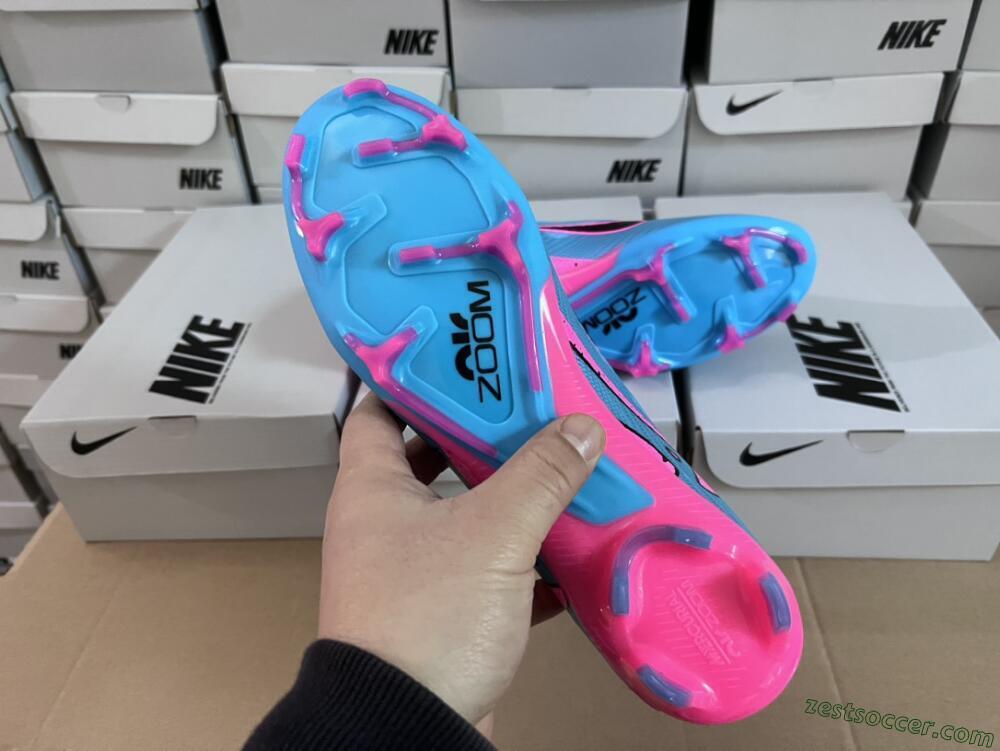 Nike Air Zoom Mercurial Vapor 15 Elite FG Low-Tops Soccer Cleats - Blue/Pink/Black