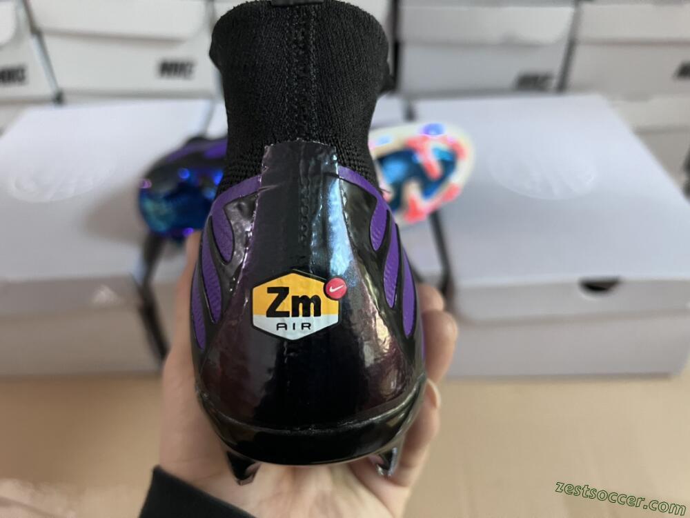 Nike Air Zoom Mercurial Superfly 9 Elite FG High-Tops Soccer Cleats - Purple/Black/Orange/Gold