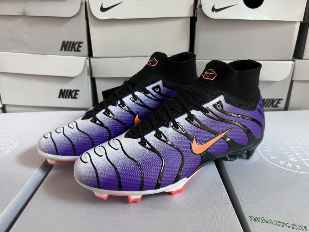 Nike Air Zoom Mercurial Superfly 9 Elite FG High-Tops Soccer Cleats - Purple/Black/Orange/Gold