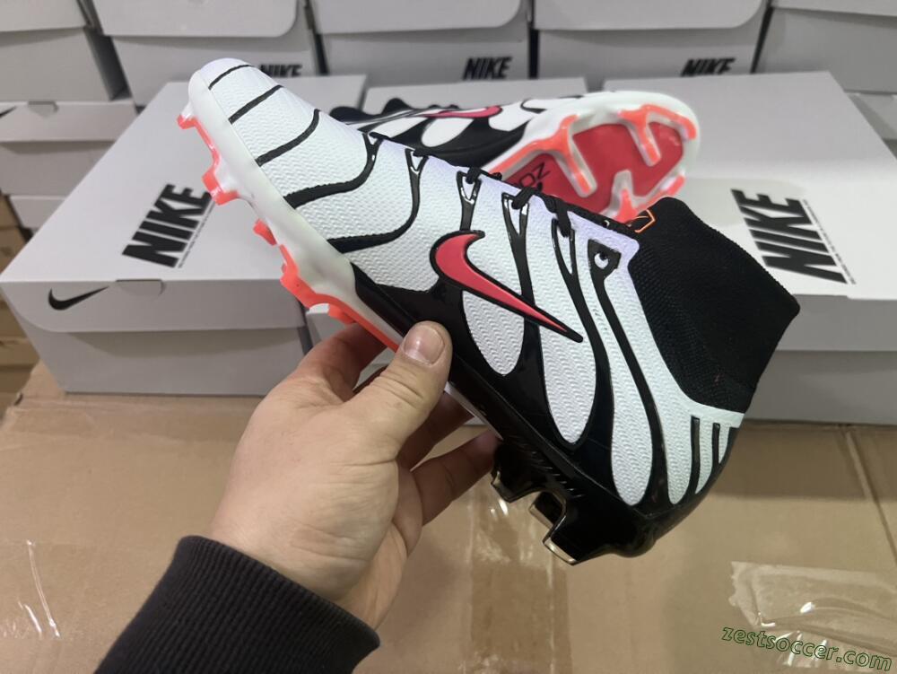 Nike Air Zoom Mercurial Superfly 9 Elite FG High-Tops Soccer Cleats - White/Black/Red