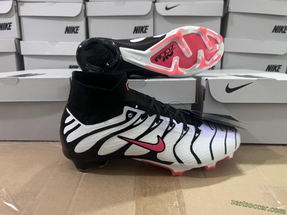 Nike Air Zoom Mercurial Superfly 9 Elite FG High-Tops Soccer Cleats - White/Black/Red