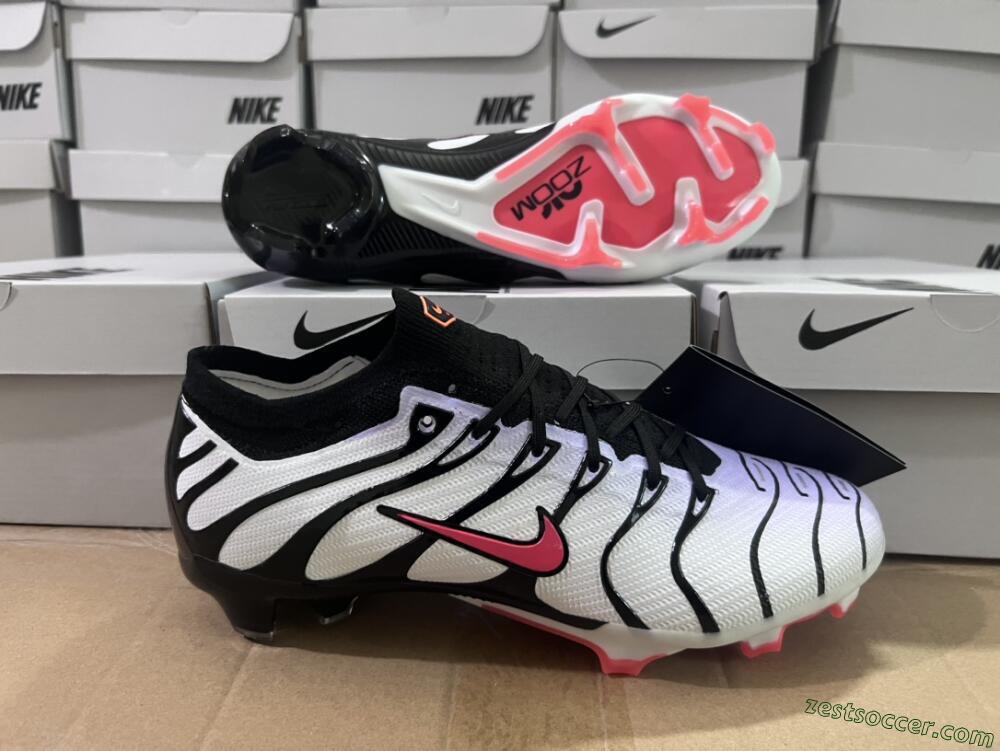 Nike Air Zoom Mercurial Vapor 15 Elite FG Low-Tops Soccer Cleats - White/Black/Red