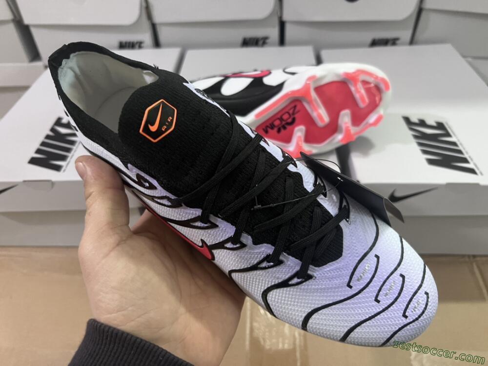 Nike Air Zoom Mercurial Vapor 15 Elite FG Low-Tops Soccer Cleats - White/Black/Red