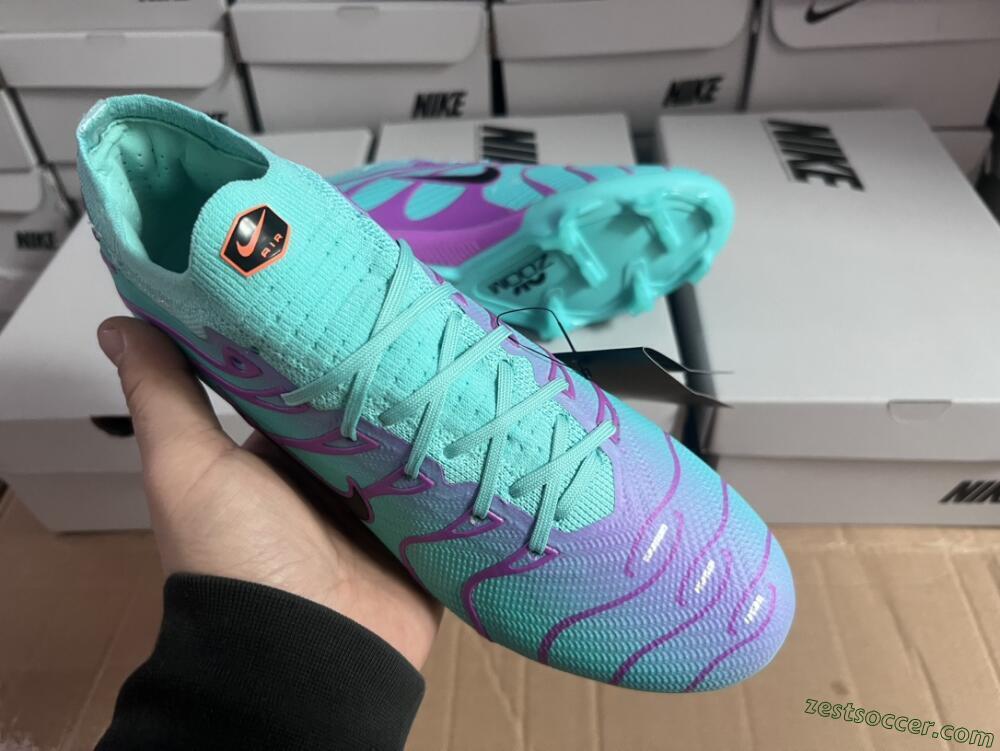 Nike Air Zoom Mercurial Vapor 15 Elite FG Low-Tops Soccer Cleats - Jade/Purple/Black