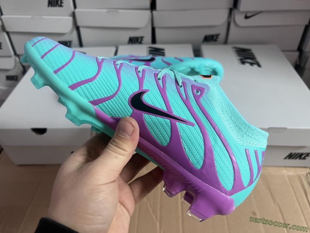 Nike Air Zoom Mercurial Vapor 15 Elite FG Low-Tops Soccer Cleats - Jade/Purple/Black