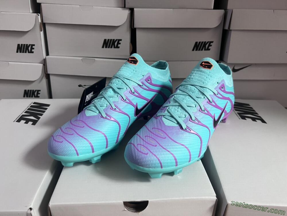 Nike Air Zoom Mercurial Vapor 15 Elite FG Low-Tops Soccer Cleats - Jade/Purple/Black