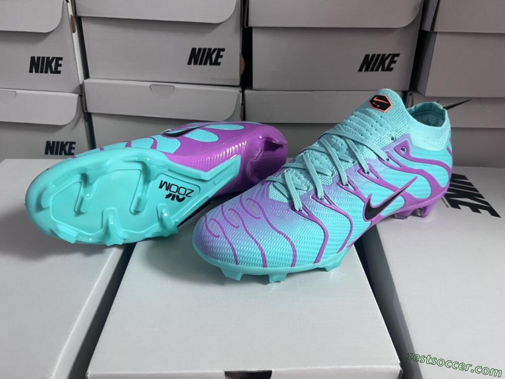Nike Air Zoom Mercurial Vapor 15 Elite FG Low-Tops Soccer Cleats - Jade/Purple/Black