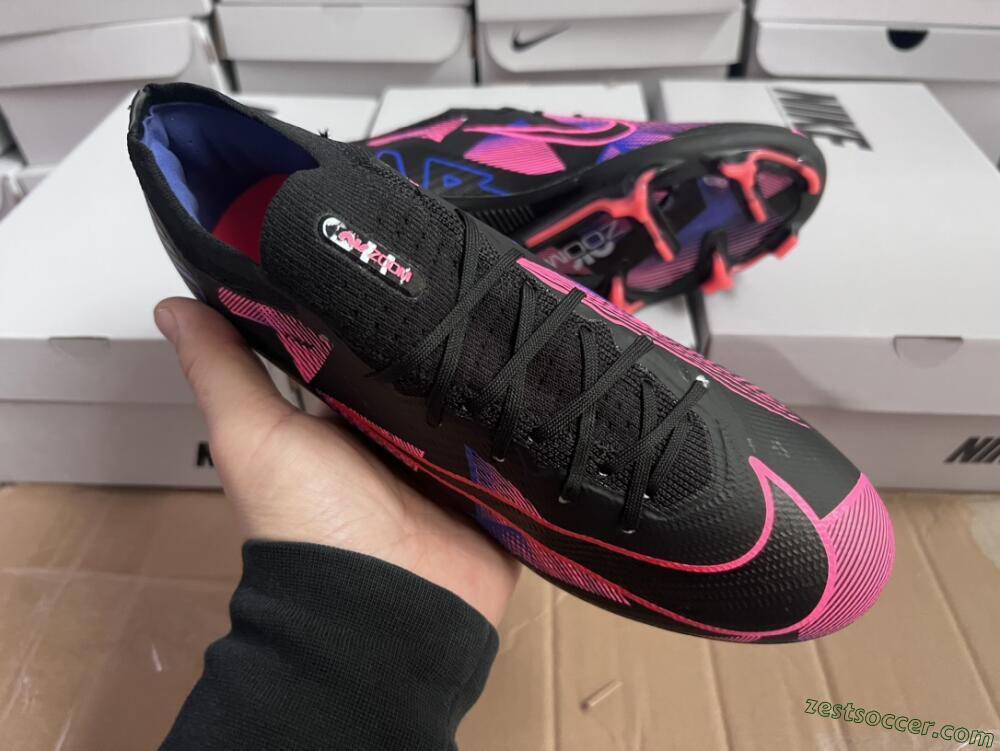 Nike Air Zoom Mercurial Vapor 15 Elite FG Low-Tops Soccer Cleats - Black/Purple/Pink