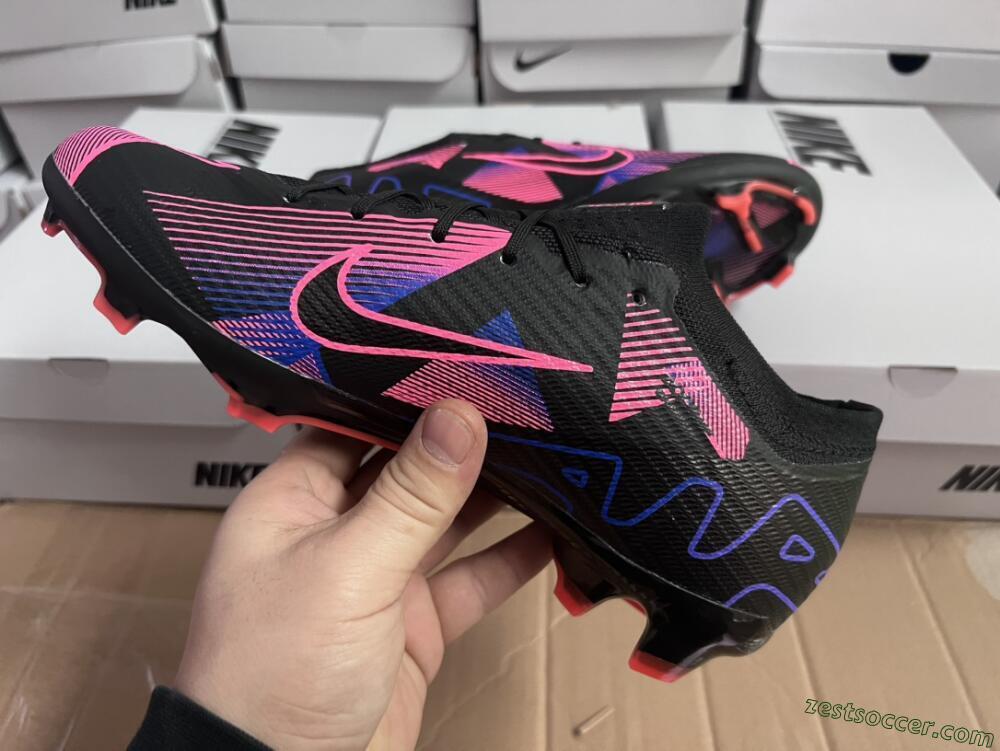Nike Air Zoom Mercurial Vapor 15 Elite FG Low-Tops Soccer Cleats - Black/Purple/Pink