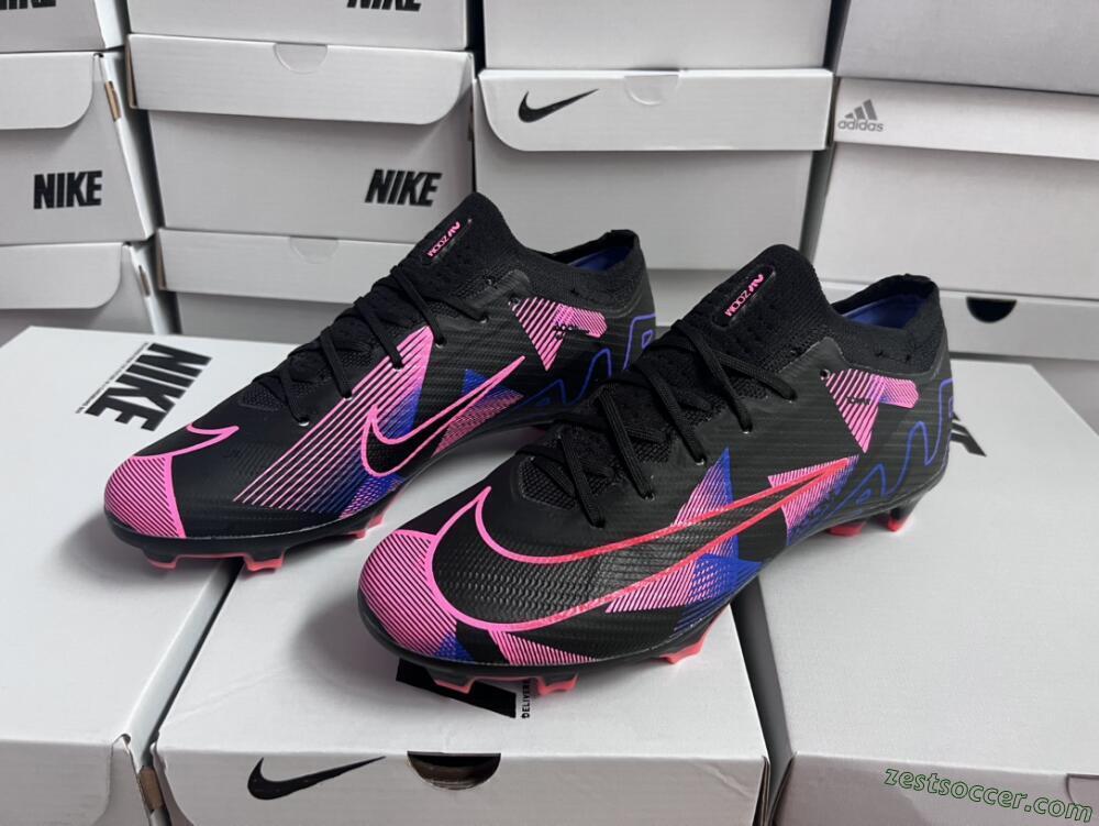 Nike Air Zoom Mercurial Vapor 15 Elite FG Low-Tops Soccer Cleats - Black/Purple/Pink