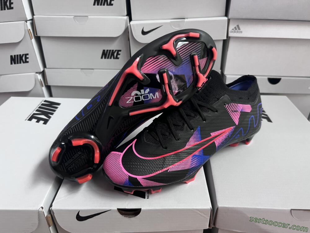 Nike Air Zoom Mercurial Vapor 15 Elite FG Low-Tops Soccer Cleats - Black/Purple/Pink