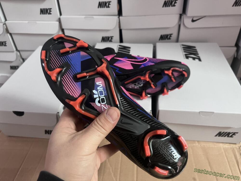 Nike Air Zoom Mercurial Superfly 9 Elite FG High-Tops Soccer Cleats - Black/Purple/Pink