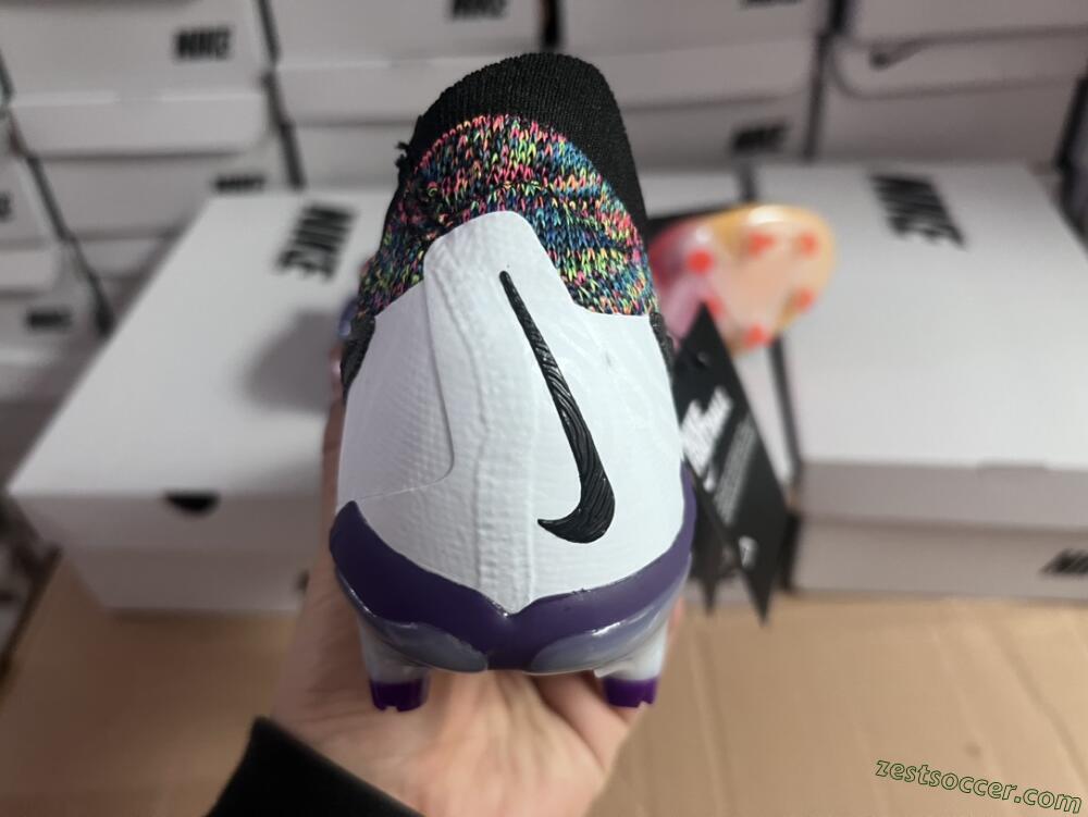 Nike Phantom GX Elite FG Low-Tops Soccer Cleats - Black/Purple/Rainbow