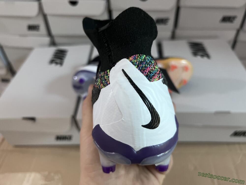 Nike Phantom GX Elite FG High-Tops Soccer Cleats - Black/Yellow/Orange/Purple