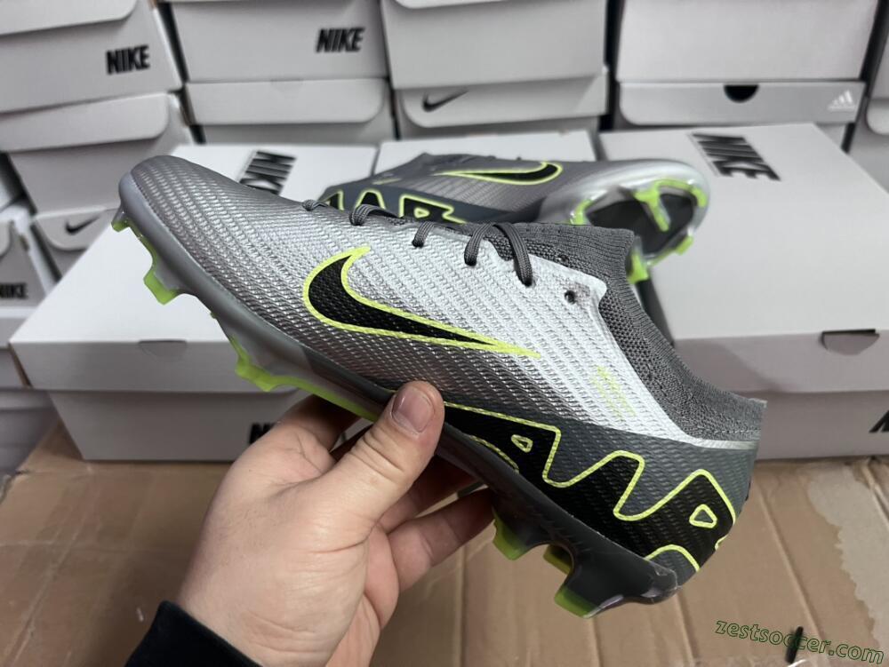 Nike Air Zoom Mercurial Vapor 15 Elite FG Low-Tops Soccer Cleats - Silver/Black/Yellow
