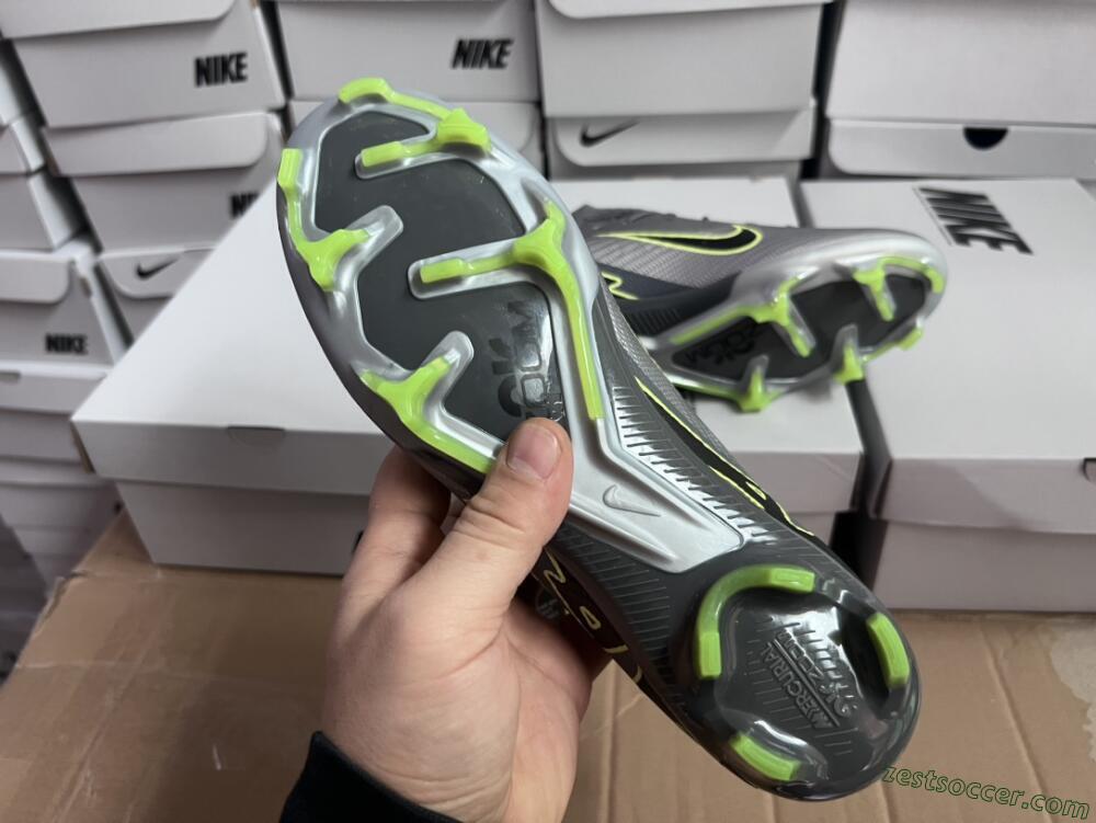 Nike Air Zoom Mercurial Vapor 15 Elite FG Low-Tops Soccer Cleats - Silver/Black/Yellow