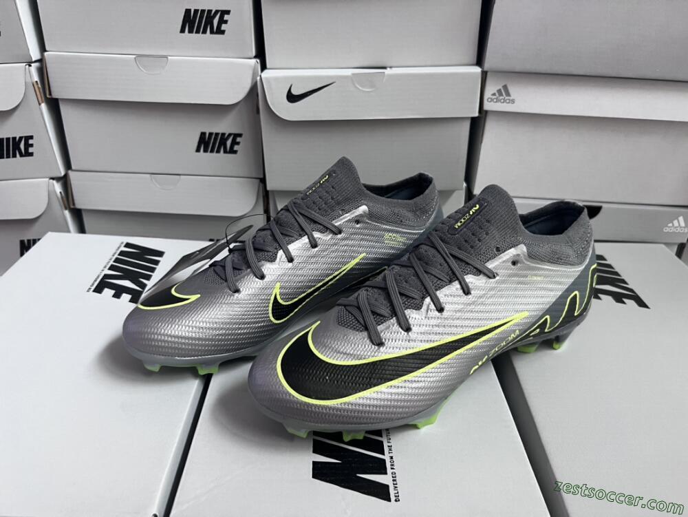 Nike Air Zoom Mercurial Vapor 15 Elite FG Low-Tops Soccer Cleats - Silver/Black/Yellow