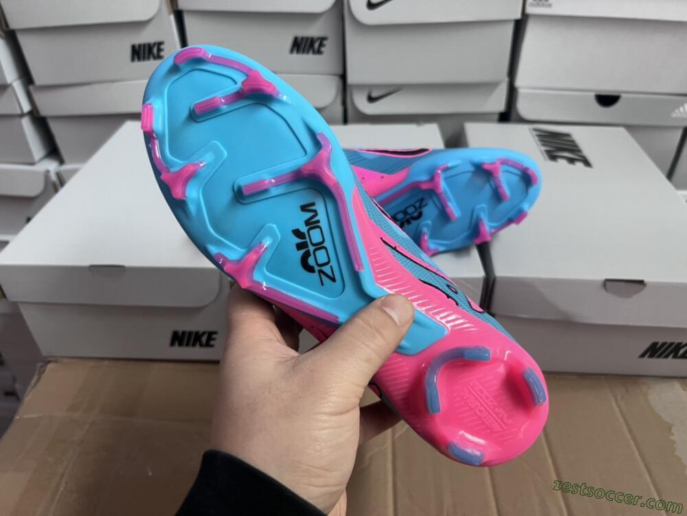 Nike Air Zoom Mercurial Superfly 9 Elite FG High-Tops Soccer Cleats - Blue/Pink/Black
