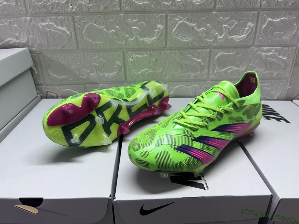 Adidas Predator Accuracy.1 FG Low-Tops Soccer Cleats - Green/Yellow/Purple