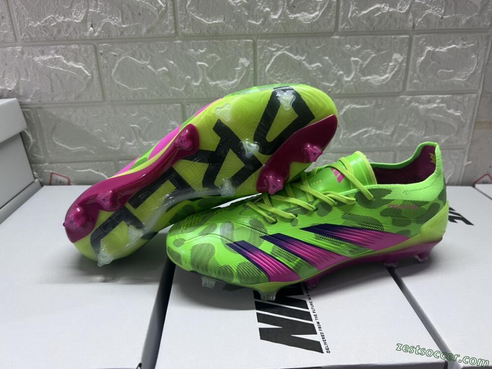 Adidas Predator Accuracy.1 FG Low-Tops Soccer Cleats - Green/Yellow/Purple