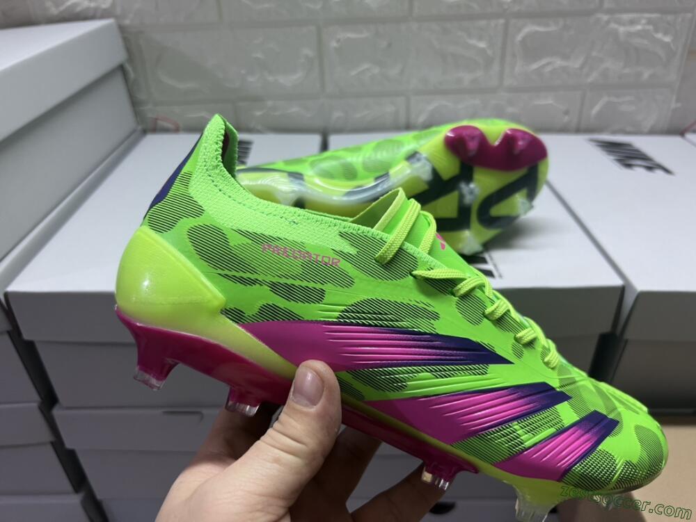 Adidas Predator Accuracy.1 FG Low-Tops Soccer Cleats - Green/Yellow/Purple