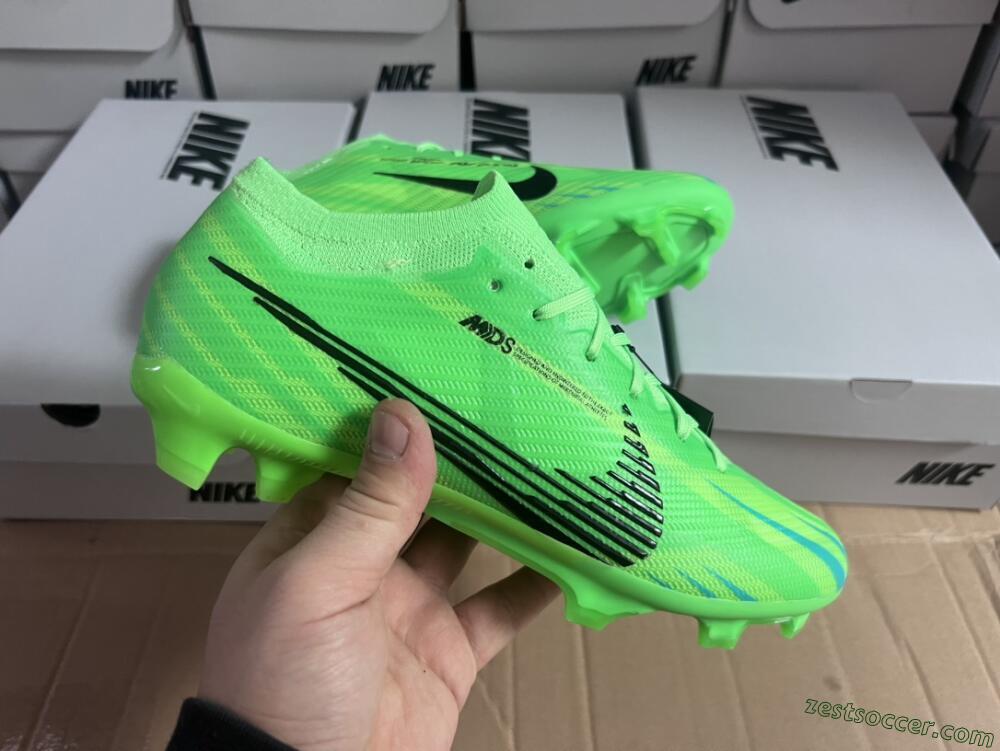 Nike Air Zoom Mercurial Vapor 15 Elite FG Low-Tops Soccer Cleats - Green/Yellow/Black