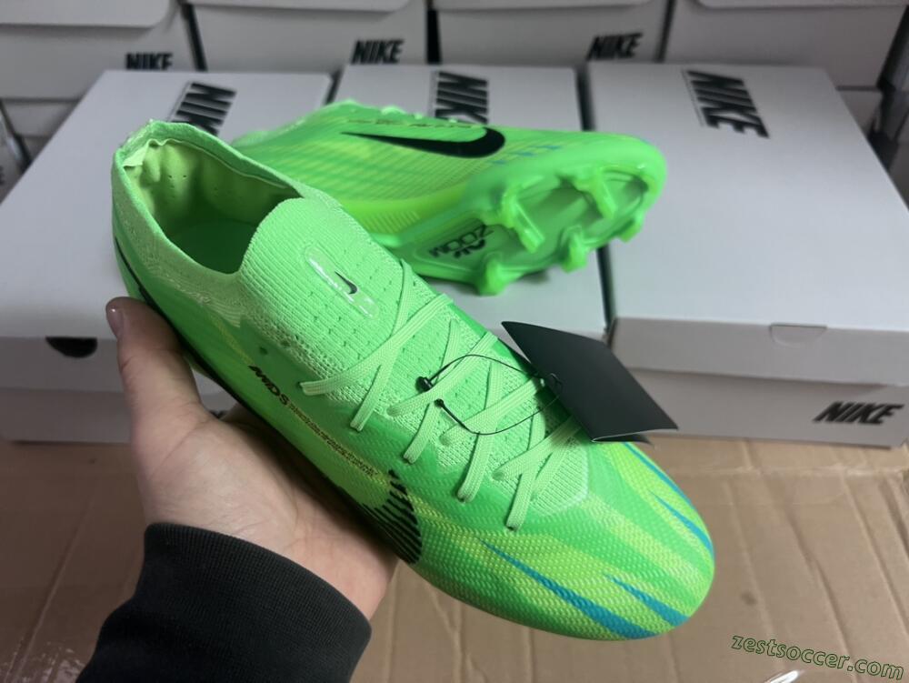 Nike Air Zoom Mercurial Vapor 15 Elite FG Low-Tops Soccer Cleats - Green/Yellow/Black