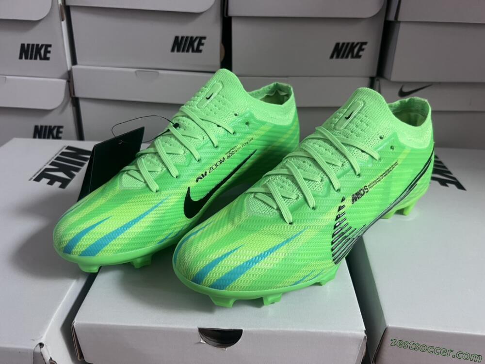 Nike Air Zoom Mercurial Vapor 15 Elite FG Low-Tops Soccer Cleats - Green/Yellow/Black