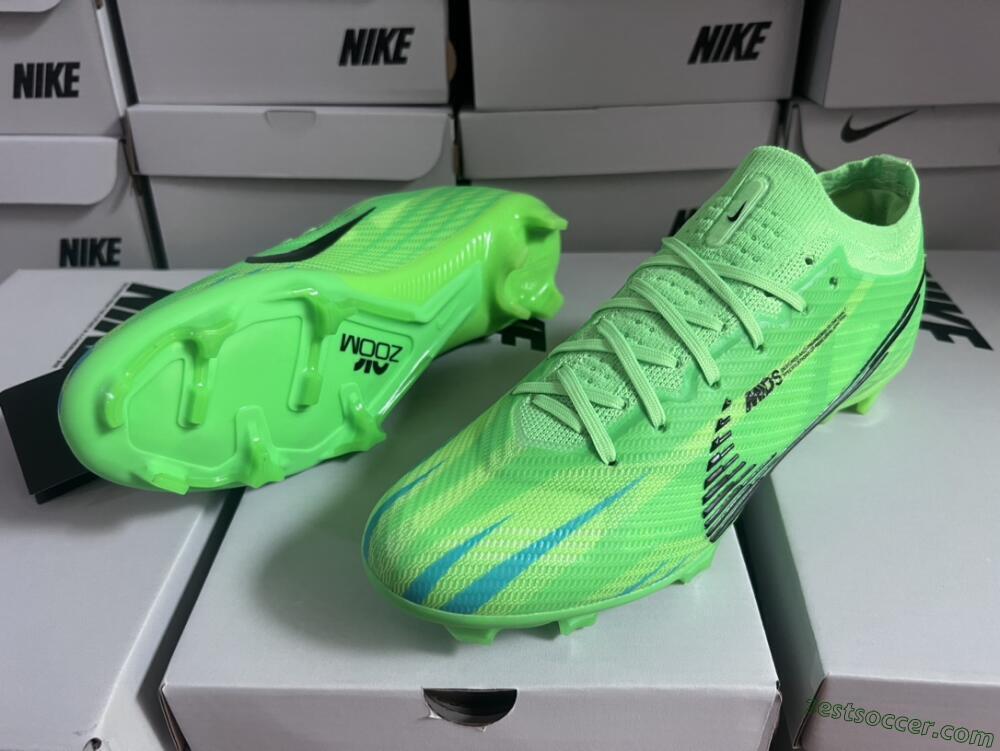 Nike Air Zoom Mercurial Vapor 15 Elite FG Low-Tops Soccer Cleats - Green/Yellow/Black