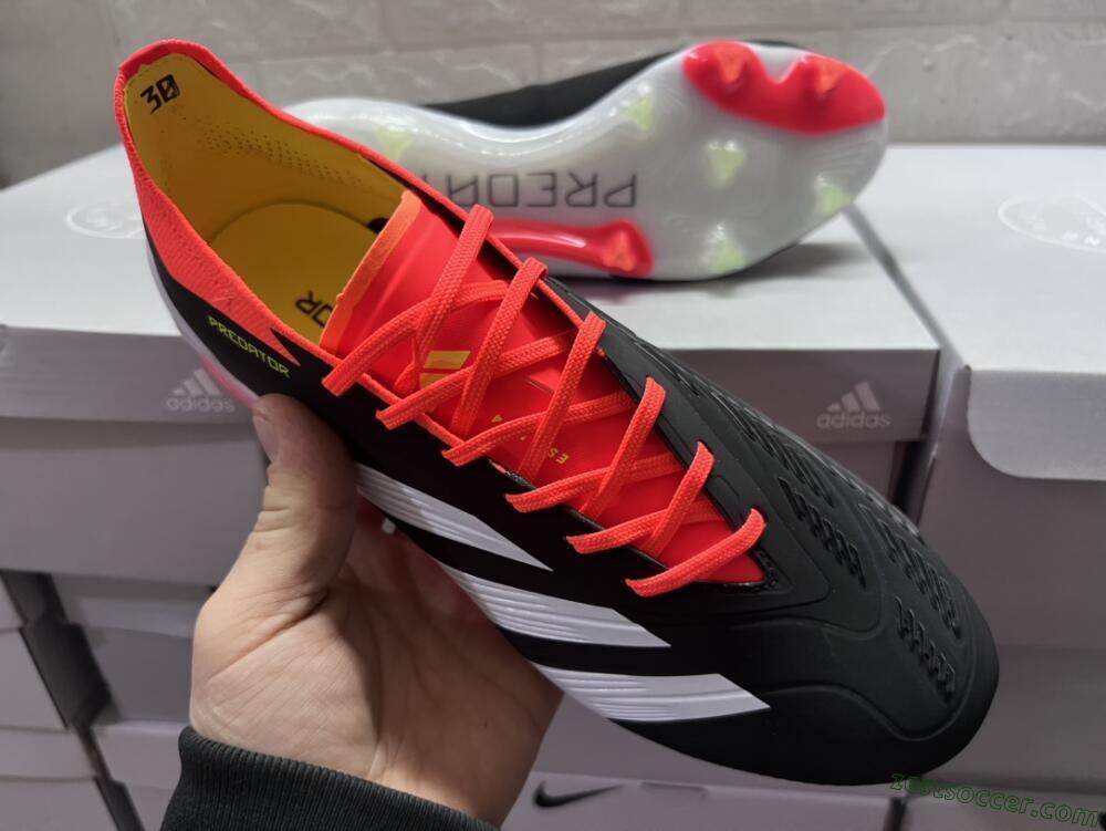 Adidas Predator Accuracy.1 FG Low-Tops Soccer Cleats - Black/White/Red