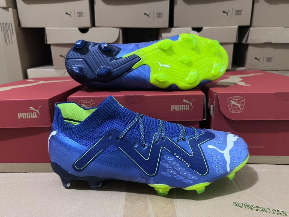 Puma Future Ultimate FG Low-Tops Soccer Cleats - Blue/Black/Yellow