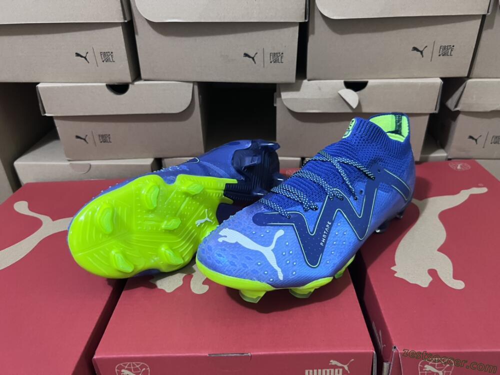 Puma Future Ultimate FG Low-Tops Soccer Cleats - Blue/Black/Yellow