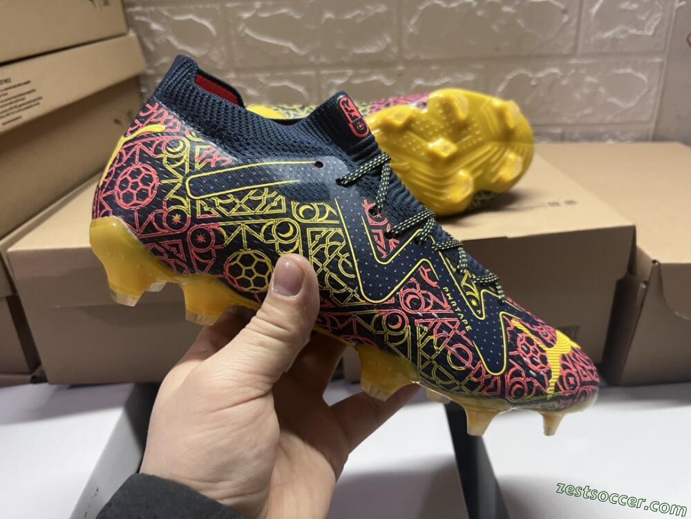 Puma Future Ultimate Limited Edition FG Low-Tops Soccer Cleats - Blue/Yellow/Red