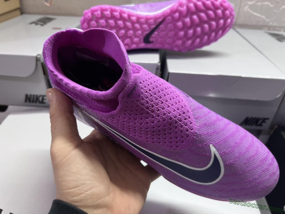 Nike Phantom GX Elite DF Link TF High-Tops Soccer Shoes - Purple/Black/White