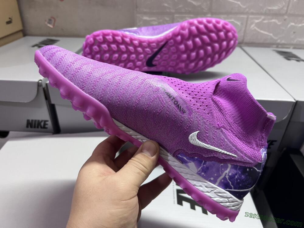 Nike Phantom GX Elite DF Link TF High-Tops Soccer Shoes - Purple/Black/White