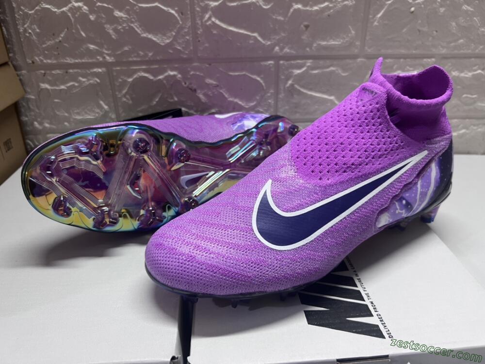 Nike Phantom GX DF Elite FG High-Tops Soccer Cleats - Purple/Black/White/Gold